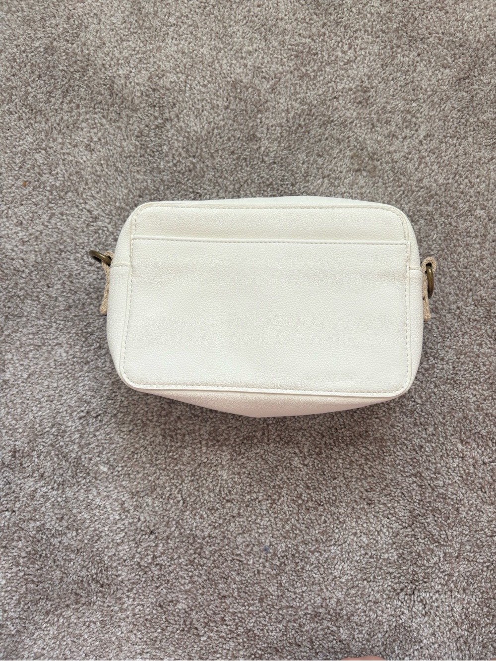 thirty-one Cream Pebbled Leather Crossbody Bag with changeable strap